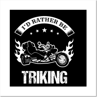 Retro Triker Trike Motorcycle Rather be Triking Motor Trikes Gift Patch Posters and Art